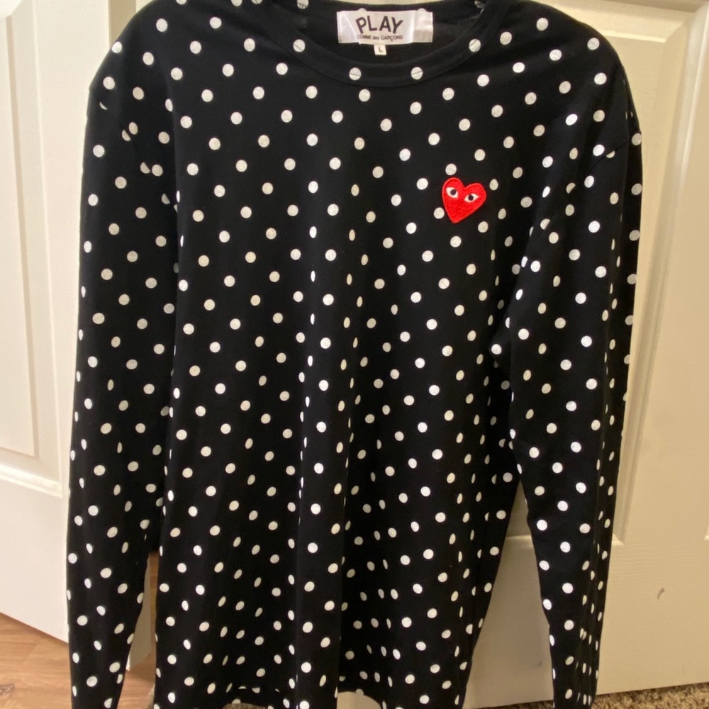 Comme des garçons play long sleeve polka dot top